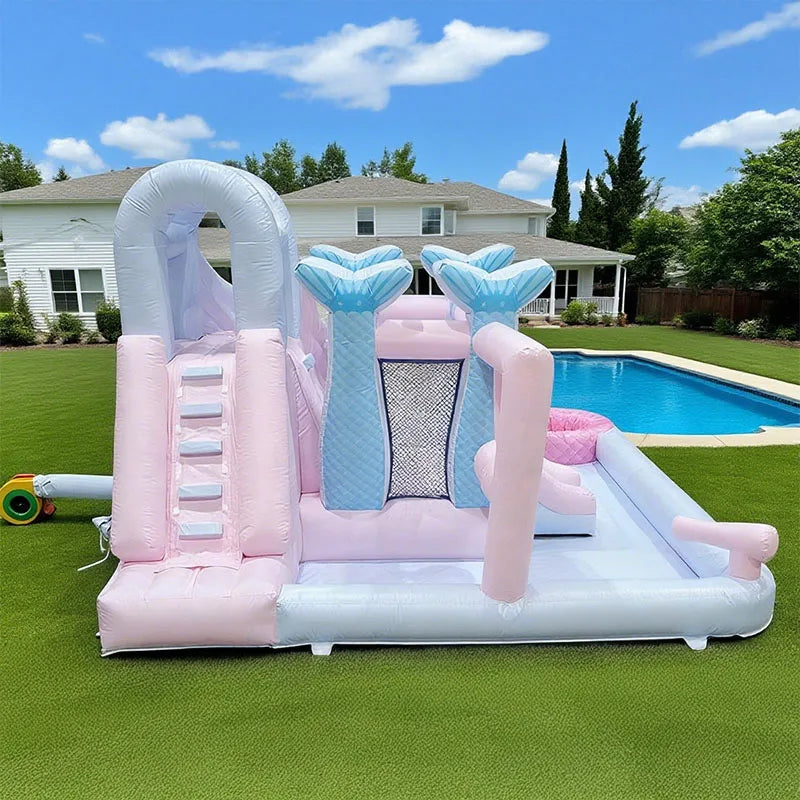 Pink Princess Inflatable Water Slide & Bounce Castle