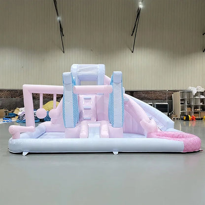 Pink Princess Inflatable Outdoor Water Slide & Splash Pool
