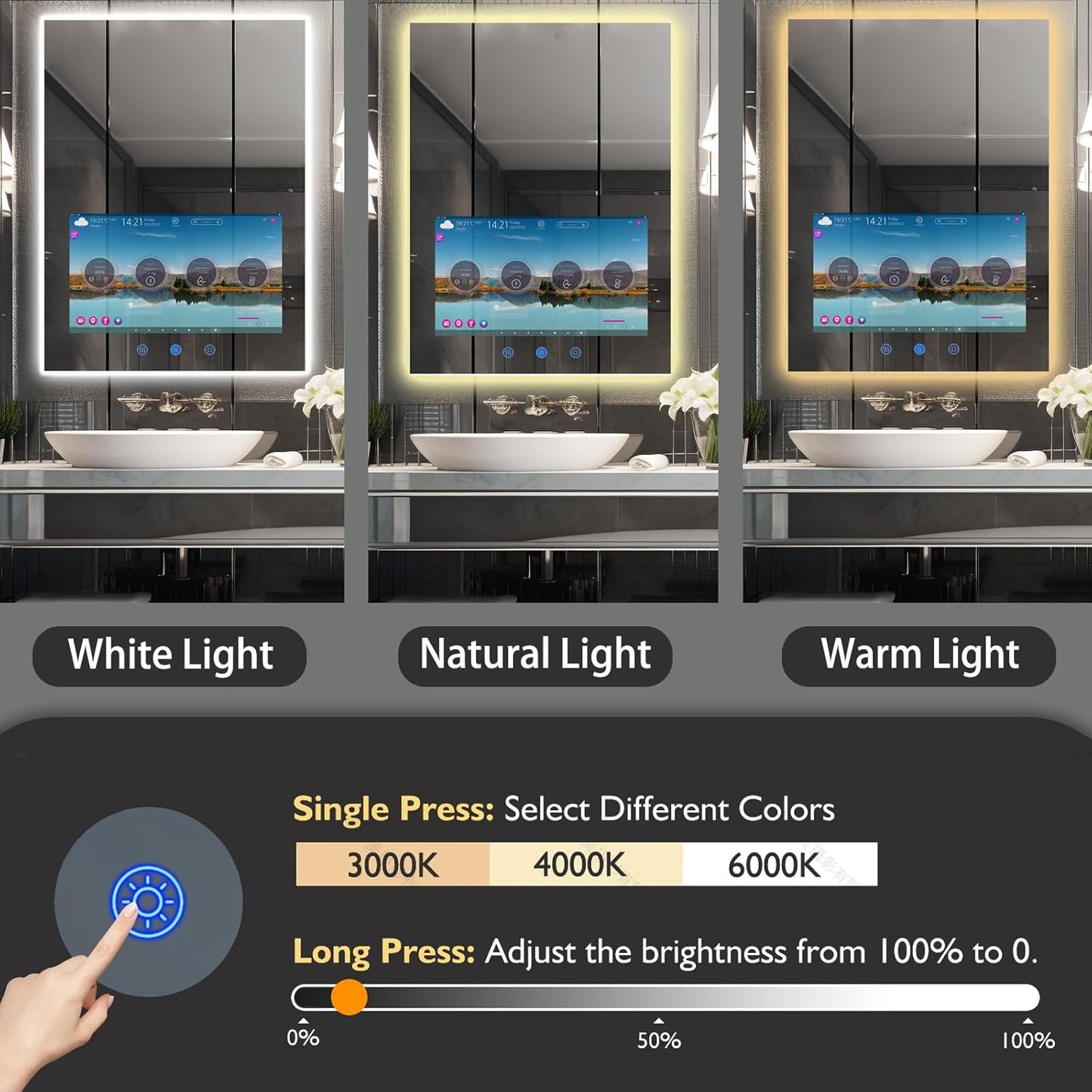 Smart Vanity Mirror with LED Glow