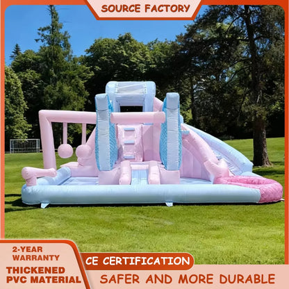 Pink Princess Inflatable Outdoor Water Slide & Splash Pool