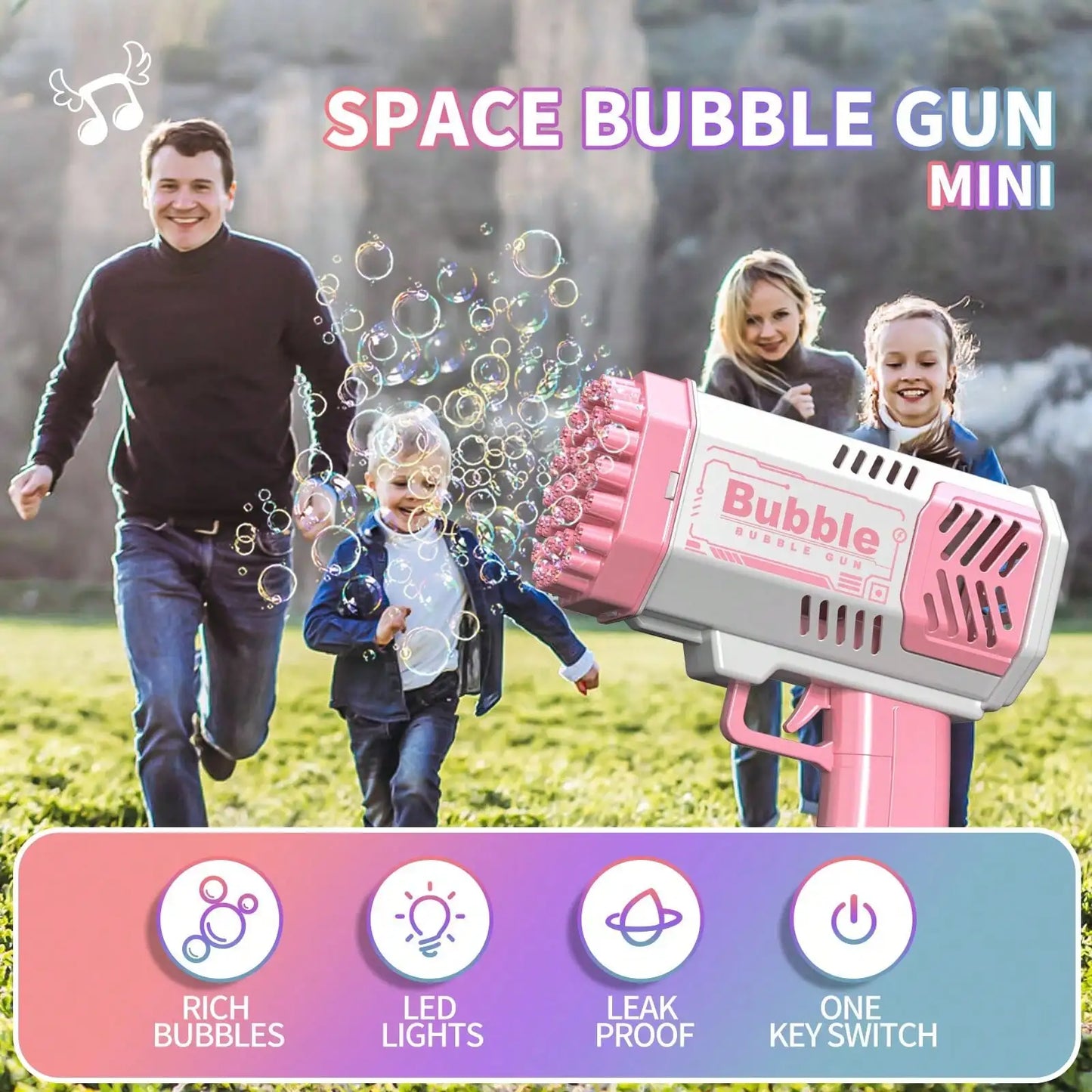Electric Bubble Gun Launcher for Kids