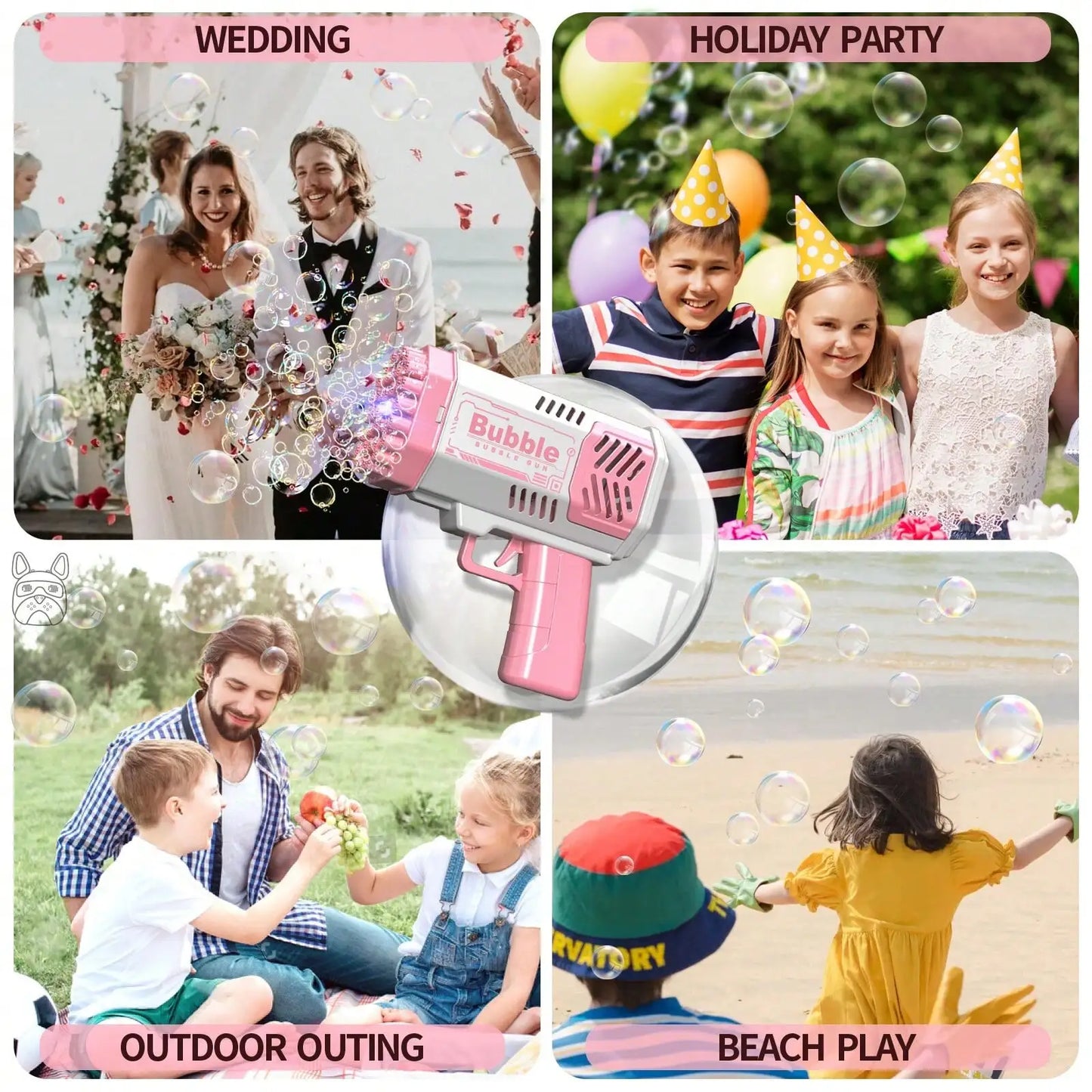 Electric Bubble Gun Launcher for Kids